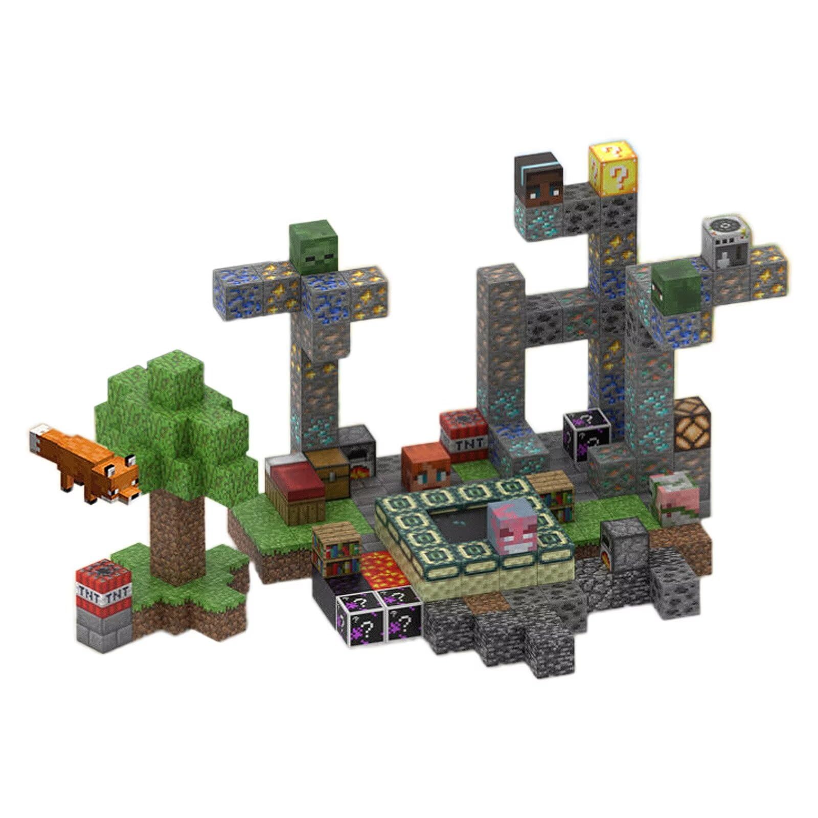 マグネットブロック マイクラ風 磁石ブロック 積み木 マグネット 立体パズル 知育玩具 マグネットパズル 小学生 おもちゃ 誕生日 入園 卒園 ギフト クリスマスプレゼント 186PCS 鉱山公園