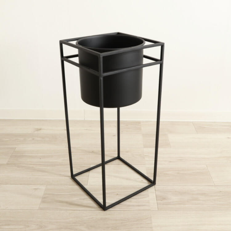【直送可】スクエアアイアンスタンドプランター(鉢カバー)