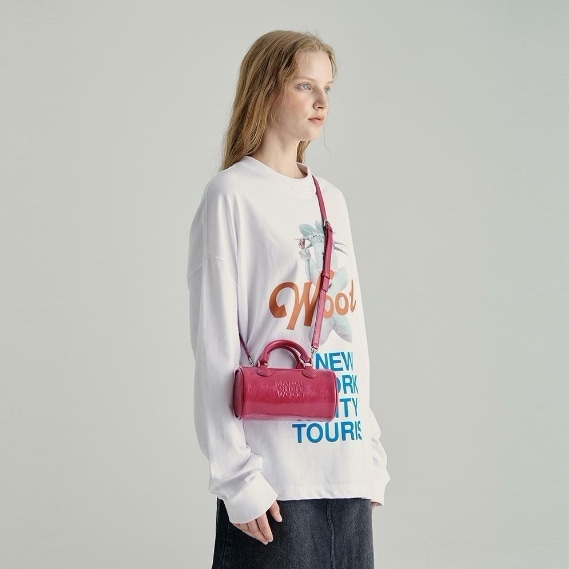 【MARGESHERWOOD】 LOG BAG : BERRY PINK CRINKLE