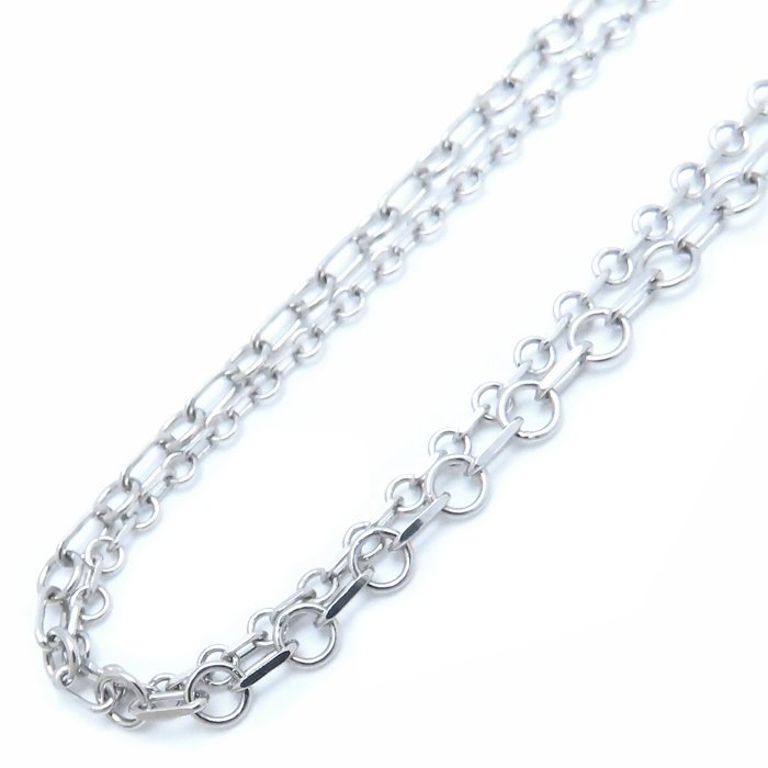 2連 チェーン ネックレス 50cm 9.7グラム Pt850プラチナ レディース/76213【中古】 57,918円