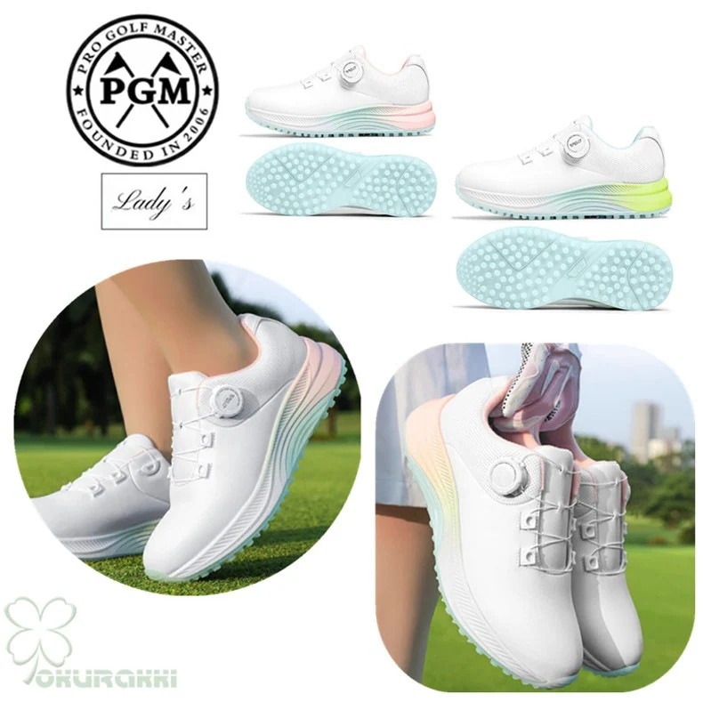 ゴルフ ゴルフシューズ 夏用 快適 通気 ダイヤル式 ソフトスパイク レディース スパイクシューズ スニーカー 靴 女子 防水 人工皮革2506gfshoe08