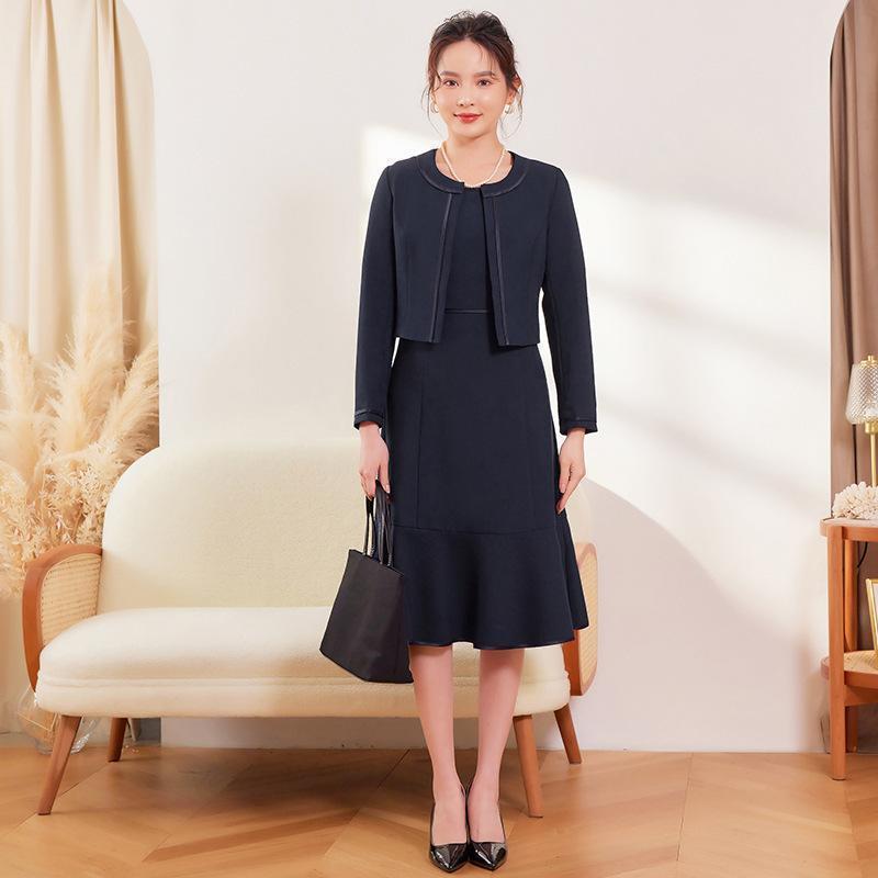 春のサプライズ喪服 レディース スーツ 母親 2点セット ワンピース レディース 母 スーツレディース フォーマル 喪服 礼服 葬儀 法事 ブラックフォーマル 通夜