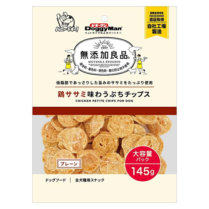【12個セット】ドギーマン 無添加良品 鶏ササミ味わう ぷちチップスプレーン 145g