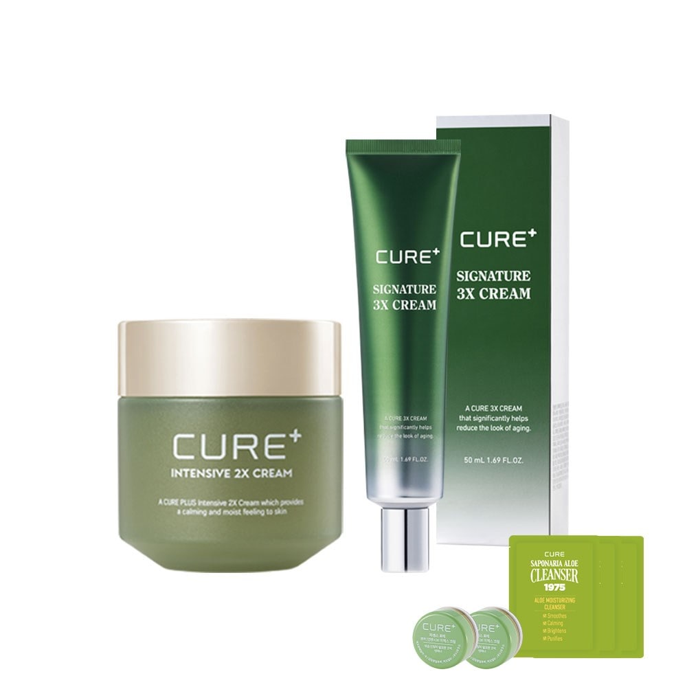 キムジョンムンアロエキュアインテンシブ2Xクリーム50g +シグネチャー3Xクリーム50ml + 2Xクリーム3.5g x 2p + 3Xクリーム2g x 3p 1セット