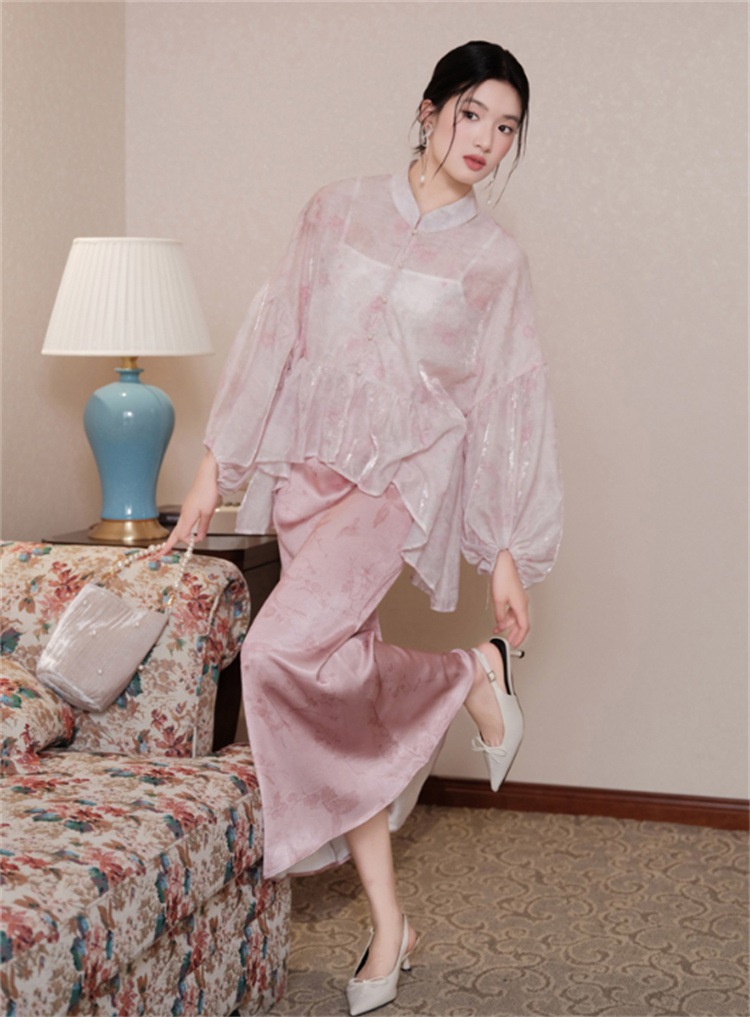 早い者勝ち 柔らかな素材 ロングスカート 2点セット ゆったりカーディガン 体型カバー