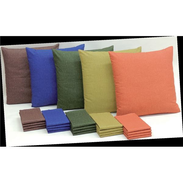 綿つむぎ調座布団カバー 同色5枚組/藍色 銘仙判（55cm59cm） 綿100% ファスナー式 日本製