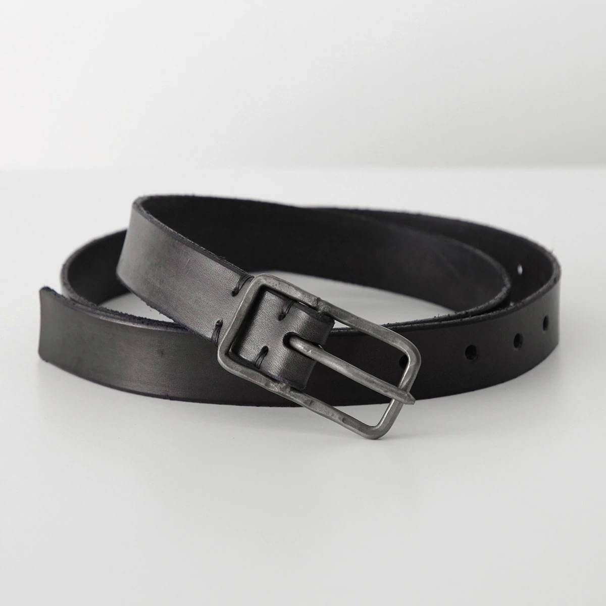 TAGLIOVIVO タリオヴィヴォ ベルト RECT BUCKLE M メンズ レザー アンティーク メタル バックル ナローベルト カットオフ CALF/BLACK 【mega】