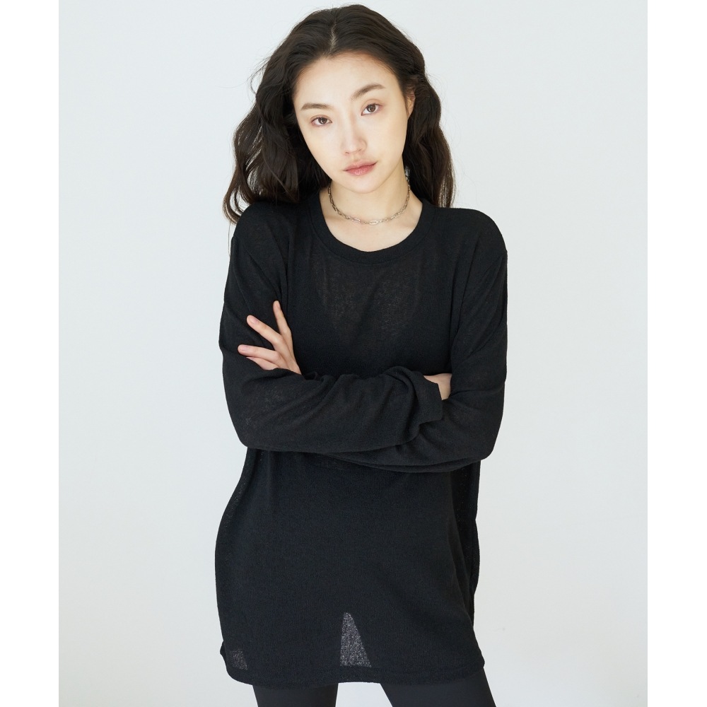 LARTIGENT MTOF リネンオーバーサイズトップス(ブラック)