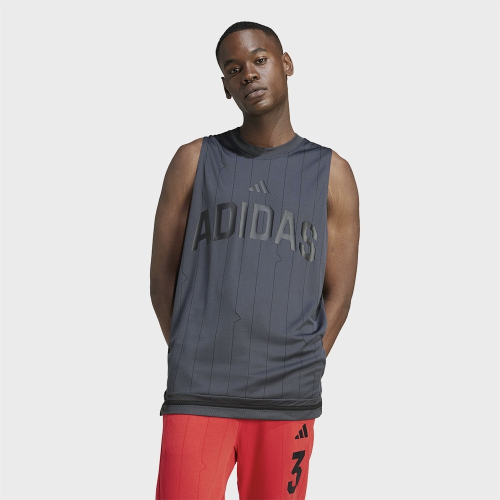 アディダスエッセンシャルUSスポーツタンクトップ-ダークグレー/ JD8104