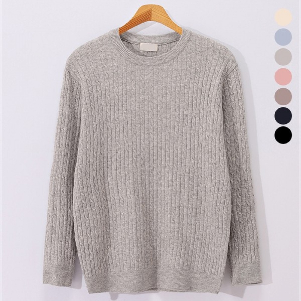 (ジュアンス) デイリーウールライクケーブルスパンラウンドニット DMSW5213