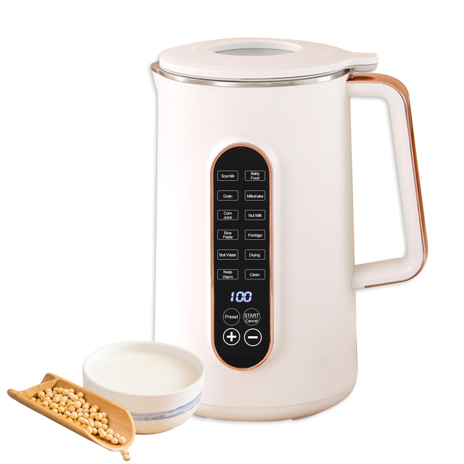 「1.2L熱/1.5L冷＆12H予約」 MACOLAUDER 豆乳メーカー 12つ機能 ジュース機 スープ機 豆乳機 全自動 家庭用 ジューサー ミキサー 304ステンレス10葉刃 豆・米・果物・野菜