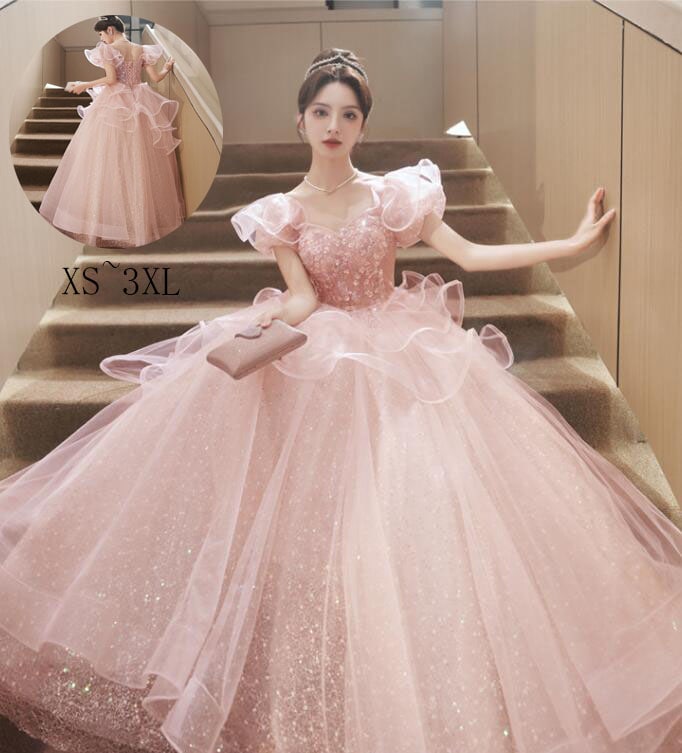 今すぐ欲しい！ロングドレス パーティードレス Aラインドレス ロング丈ワンピース プリンセスライン お嬢様 結婚式 演奏会ドレス 着痩せ ピアノ 発表会 ステージ 衣装 セクシー 大人 宴会 フェミニ