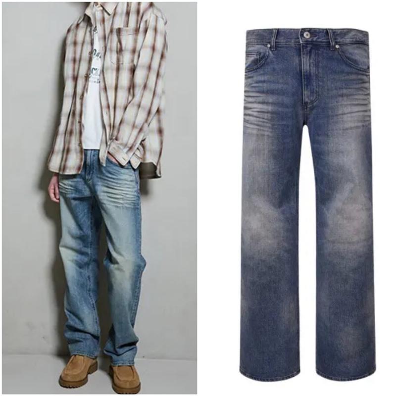 男性 [人気] プレミアム ワイド ストレート デニムB255DP118P_US