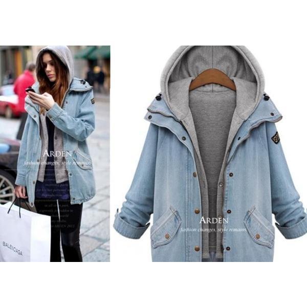 【即納】デニム　アウター　レディース　モッズコート