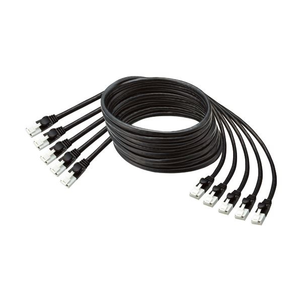 （まとめ） TANOSEE 爪折れ防止LANケーブル（CAT6） ブラック 2m 1パック（5本） 5セット
