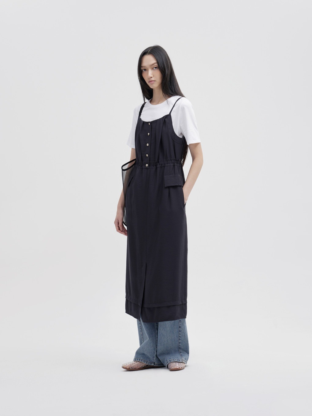 トップ&レイヤード スリーブレス ロング ワンピース 29,289円