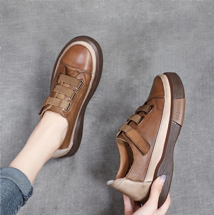 限定SALE!【2色展開】レディーススニーカー PUレザー 厚底 ダッドシューズ 美脚 軽量 通気性 22.5cm～25cm おしゃれ 韓国風 カジュアル 靴 通勤 通学