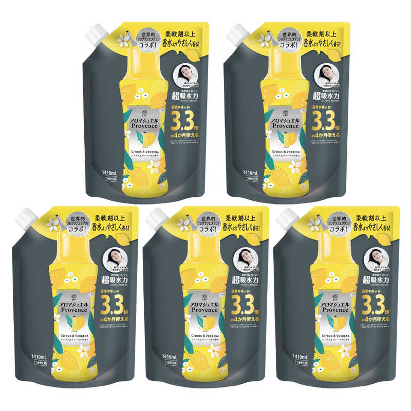 P＆G　(ケース販売)レノアアロマジュエル シトラス＆ウァーベナの香りつめかえ用超特大サイズ 1410mL×5個