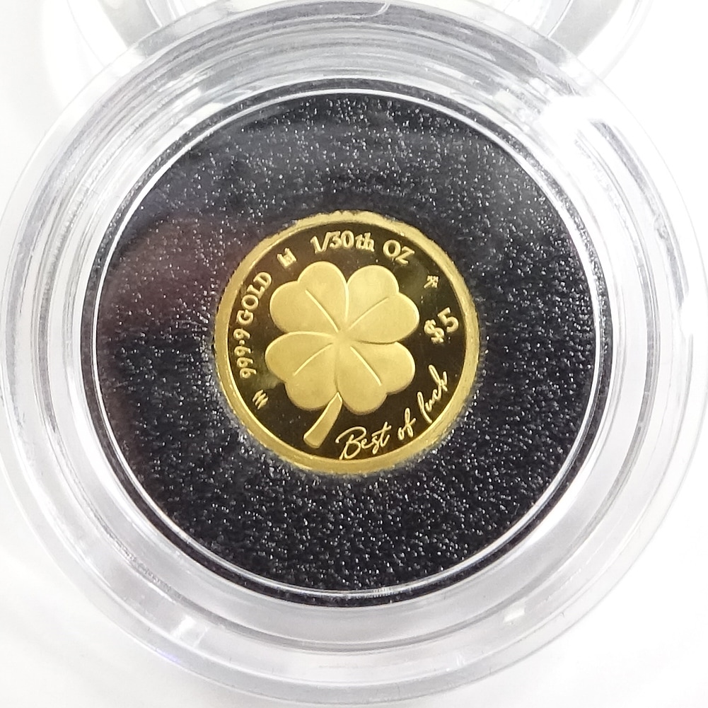 純金貨(K24) 四つ葉のクローバー1/30ozコイン2025年 世界1000枚限定！ロイヤルミント（英国王立造幣局）製造クック・アイランズ政府発行