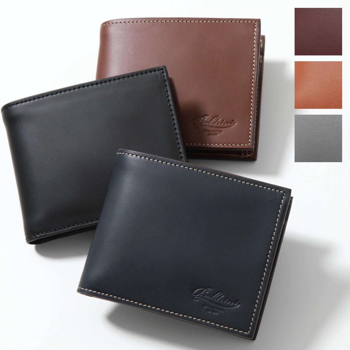 Boldrini Selleria ボルドリーニセレリア 二つ折り財布 283 Ribot メンズ レザー 小銭入れあり 型押しロゴ ミニ財布 カラー6色