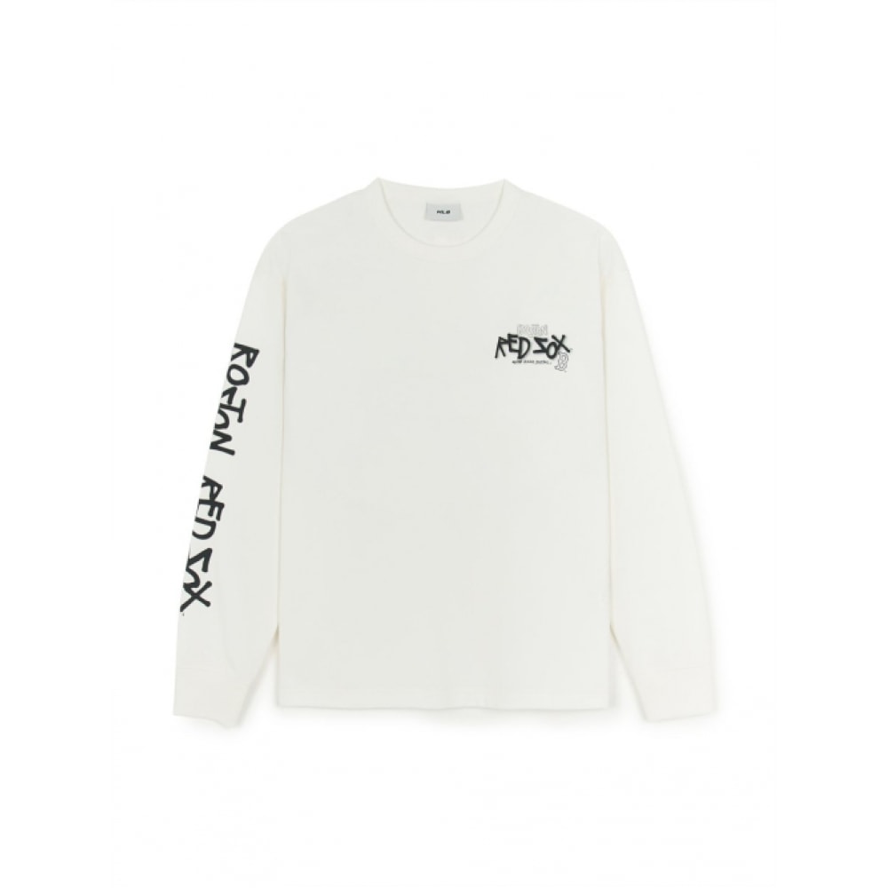 MLB ベーシックストリートロゴオーバーフィット機能長袖Tシャツボックス (アイボリー)