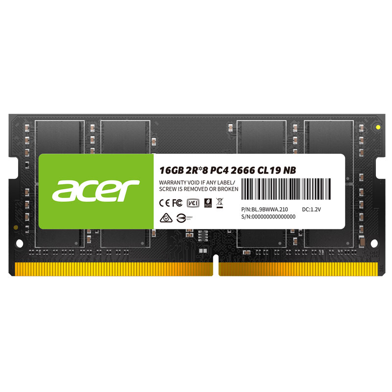 Acer デスクトップPC用メモリ PC4-21300(DDR4-2666)16GB DDR4D RAM SODIMMSD100-16GB-2666-2R8 永久保証