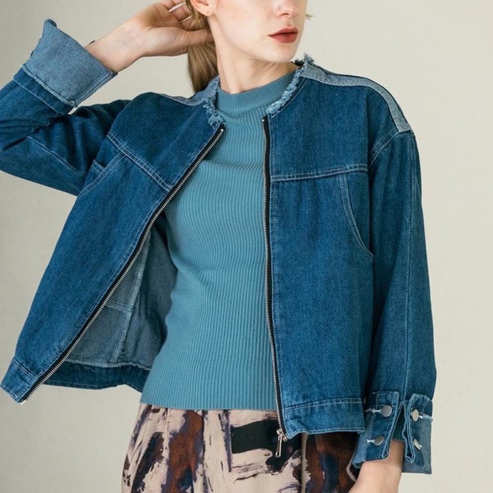 (マックスカルティッジョ) フリンジカットデニムジャケット