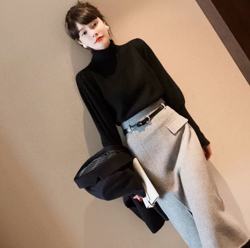 スカート デート ミモレ ミモレ丈 袖あり 長袖 スリム タイト 細身 かわいい 大人可愛い きれいめ シンプル カジュアル 大人 上品 おしゃれ お洒落 かっこいい 大人女子 こなれ感 個性的