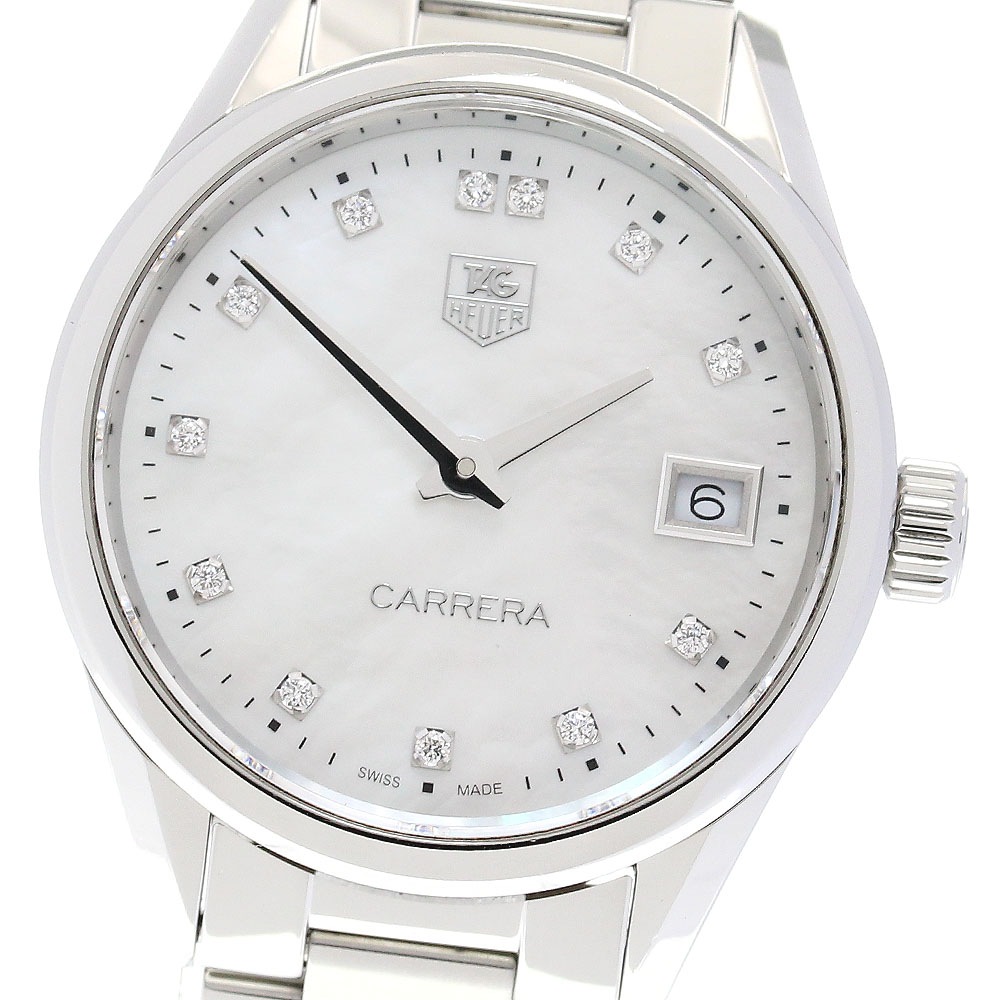 タグホイヤー TAG HEUER WAR1314.BA0778 カレラ 12Pダイヤ クォーツ レディース 保証書付き_843513【中古】