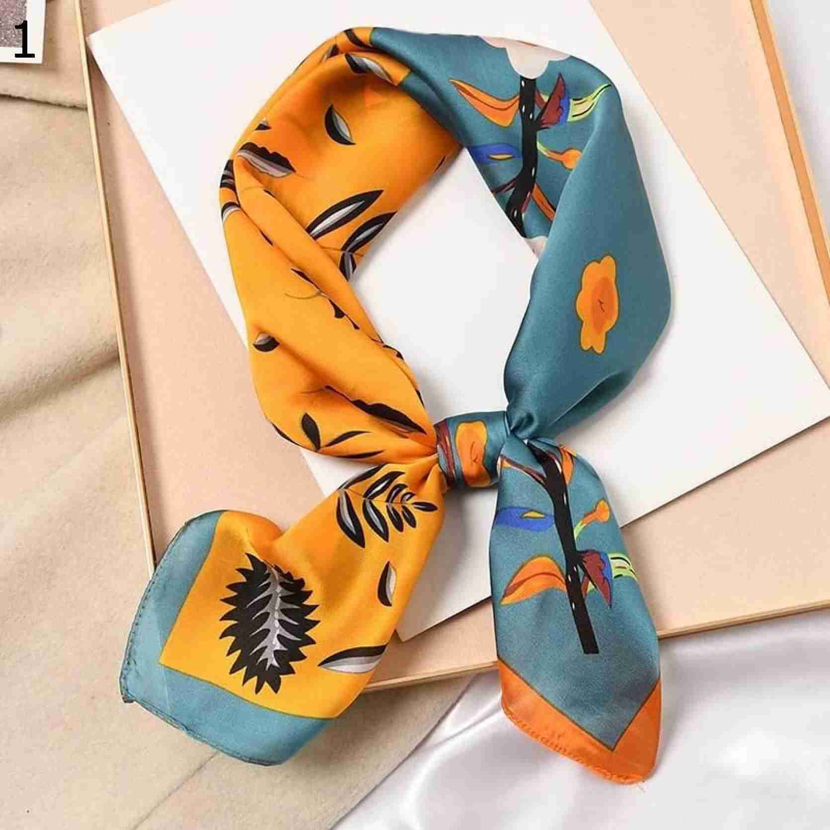 【20%OFFクーポン～】70x70cm 女性用多機能ポリエステルスカーフ春ショール クリエイティブプリントサテン スモールスクエアラップ スカーフショール スカーフ (Color : 3 Siz