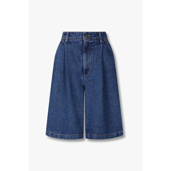 デニムタックプリーツバミューダパンツ 9176262982055