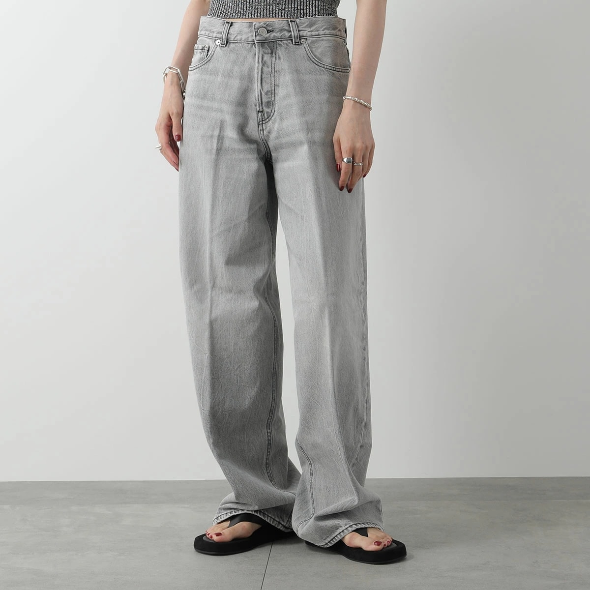 HAIKURE ハイクル ジーンズ BETHANY ベサニー HEW03296 DF118 レディース デニム パンツ ワイド バギー Gパン ジーパン L0858/FOG-GREY