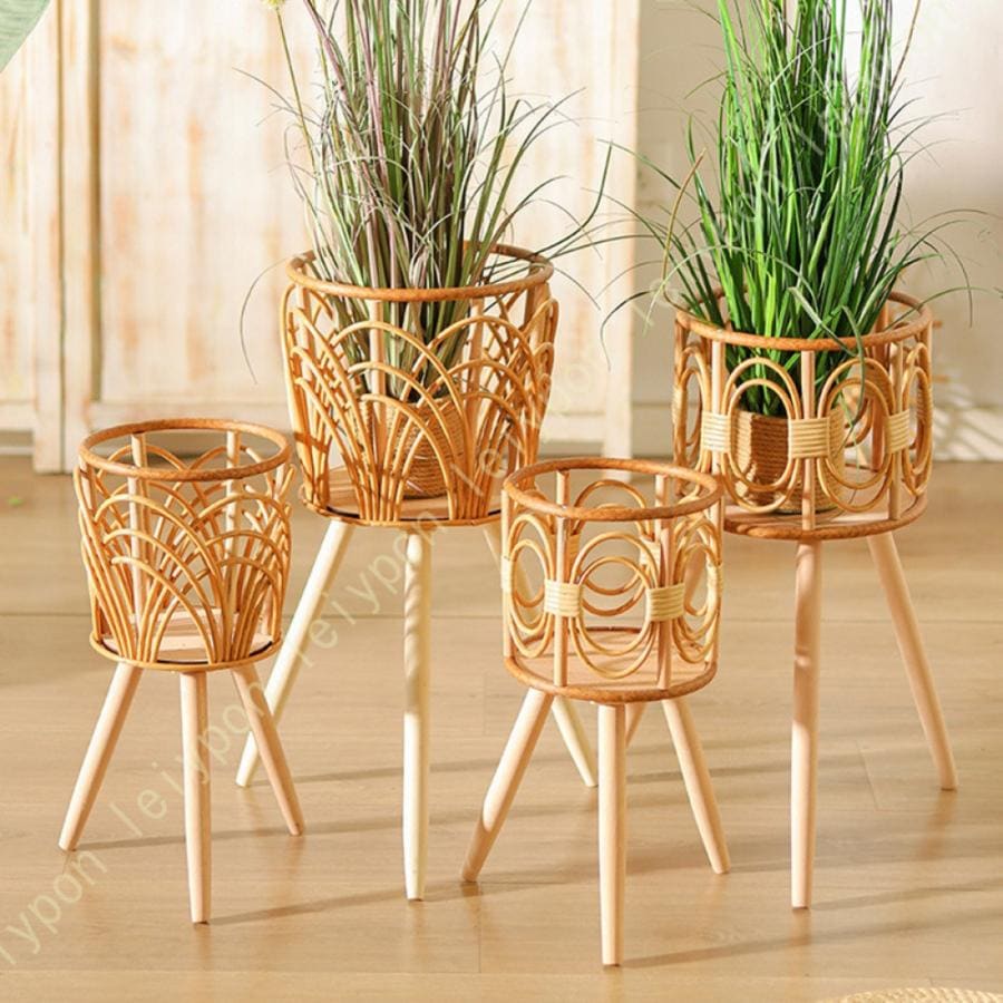 フラワースタンド ラタン家具 おしゃれ 植物 ラック 花台 プランター ラック ガーデニング 植木鉢スタンド 室内 籐製 フラワースタンド 木製の植物スタンド 4,246円