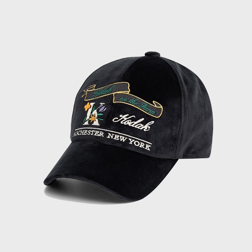 コダックアパレル ガーデンパッチ ベロア ボールキャップ BLACKモデル