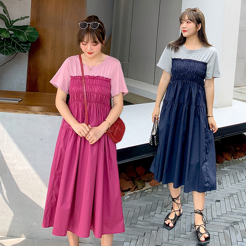 ワンピース 大きいサイズ 半袖 春夏 韓国 妊婦 マタニティ ゆったり きれいめ 3l 4xl 5l