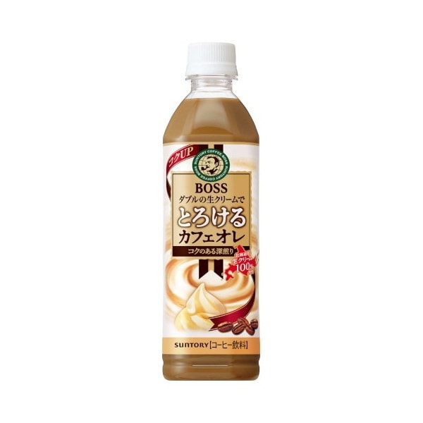 ボス とろけるカフェオレ ペット 500ml x24 メーカー直送