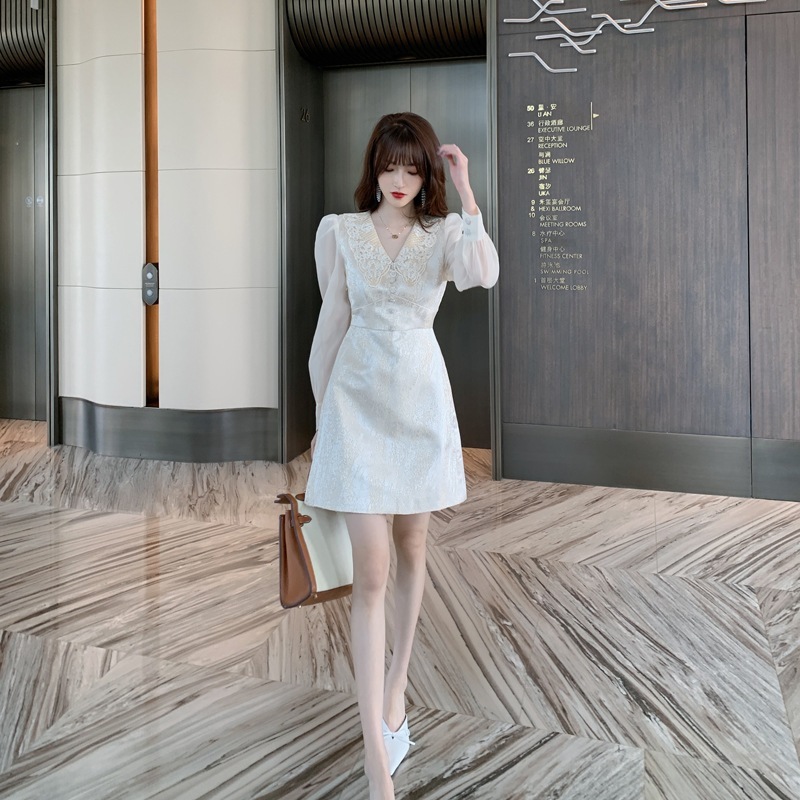 【Fellow 20％割】【JY.上品】 秋 小柄 ショートワンピ ドレス パーティー 着痩せ 大人 お呼ばれ 同窓会 披露宴 卒業式 結婚式 ウェディング 二次会 成人式