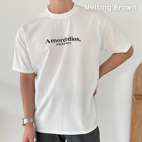 メンズオーバーフィットラウンドティー半袖Tシャツ am3