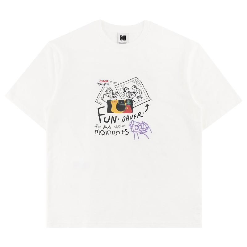 モメンツイラスト半袖Tシャツ K5323LRS75WHT