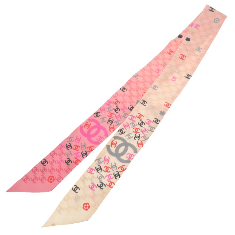 美品 ココマーク クローバー スカーフ シルク/シルク ピンク 1351【中古】 レディース