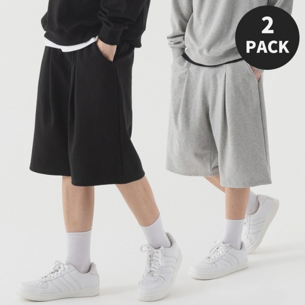 (Pianer) エッセンシャルディープワンタックスウェットハーフパンツ (3color) 7,850円