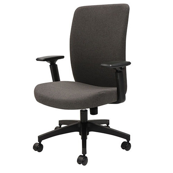 Netforce LGN-1MA-W-DGY ストーングレー ルグナチェア 肘付 布張り オフィスチェア シンプル メーカー直送