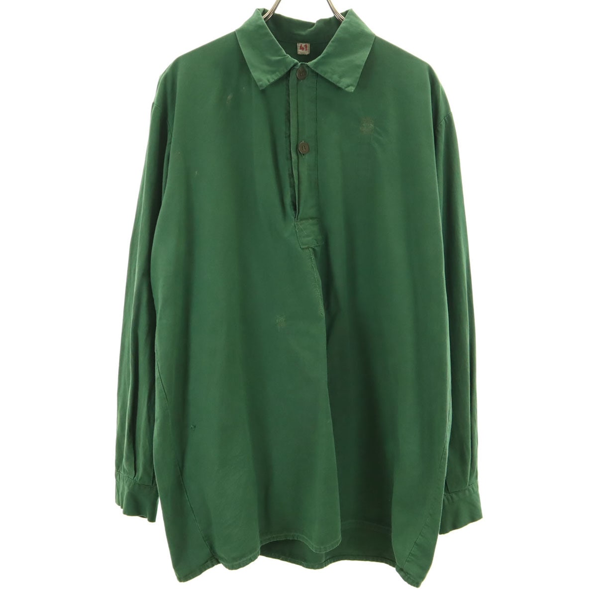 SWEDENISH ARMY スウェーデン軍 60s 70s ヴィンテージ 長袖 プルオーバー シャツ 41 グリーン ミリタリー メンズ 古着