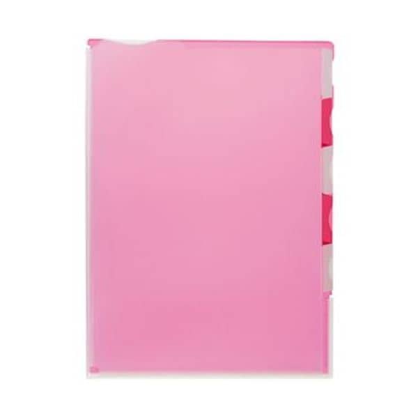 （まとめ）TANOSEE 超丈夫なマチ付クリアホルダー タフレル A4タテ 5山インデックス ピンク 1セット（20枚：5枚4パック）3セット 16,769円