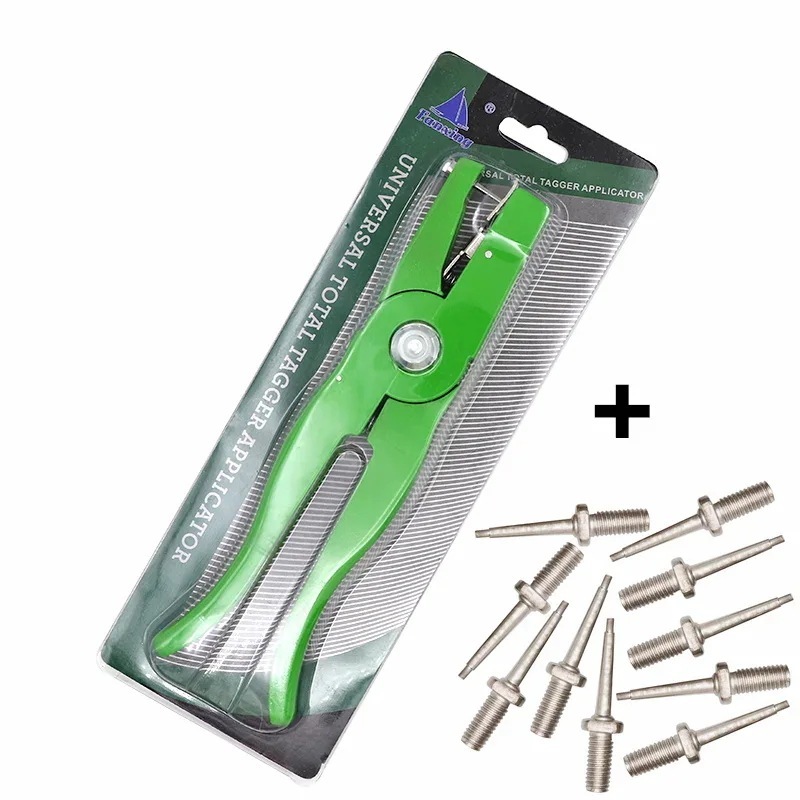 金属製の耳タグプライヤーと針の識別アプリケーターツール動物のおしっこ羊および動物10個