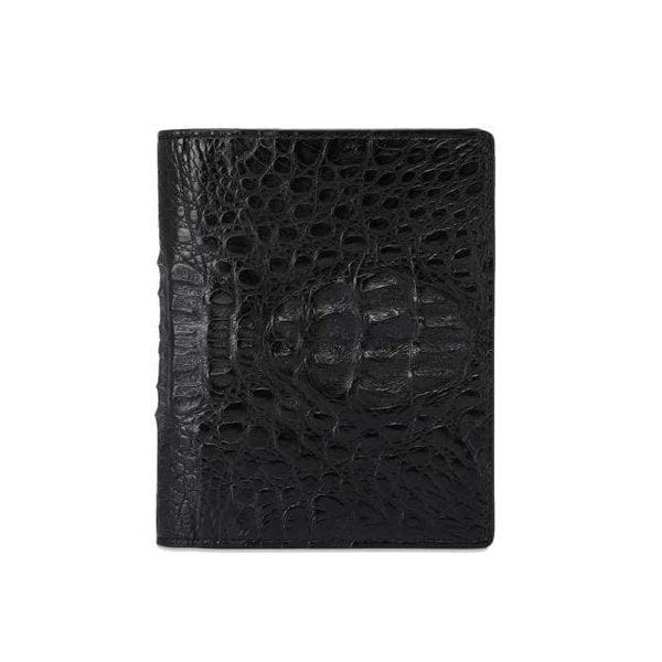 DBWA2E712BK [CAIMAN] ブラックアリゲーターレザーミディアムウォレット