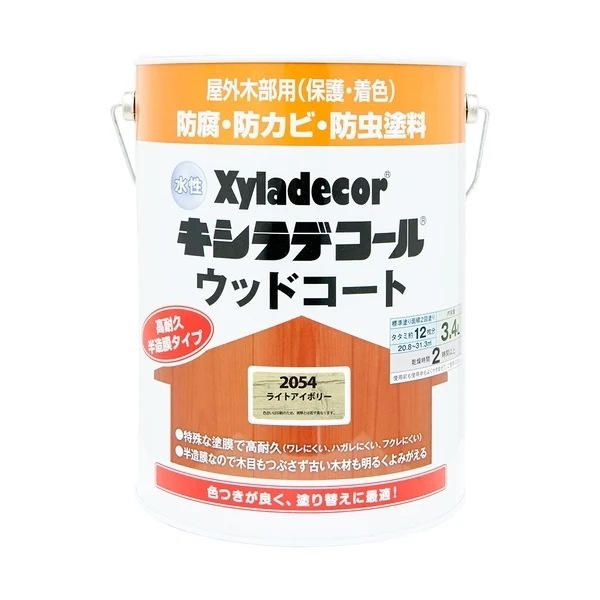 カンペハピオ 水性キシラデコール ウッドコート ライトアイボリー 3.4L