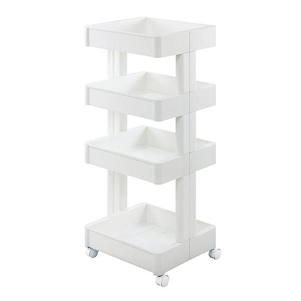 スマートワゴンフィット キッチン収納 W350 4段 プラスチック製 組立式 キッチン 収納 ストッカー オープンラック キッチン用品 調味料 キッチンワゴン オープン キャスター付き シンプ