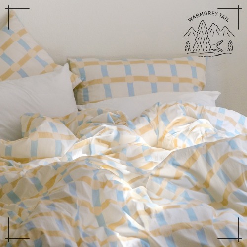 WARMGREYTAIL セット商品* 布団単品&枕カバー コットンModal Dot Check Blue