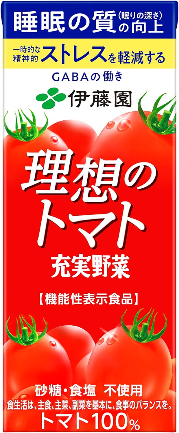 充実野菜 理想のトマト 紙パック 200ml 24本3ケース(計72本) [機能性表示食品] 伊藤園